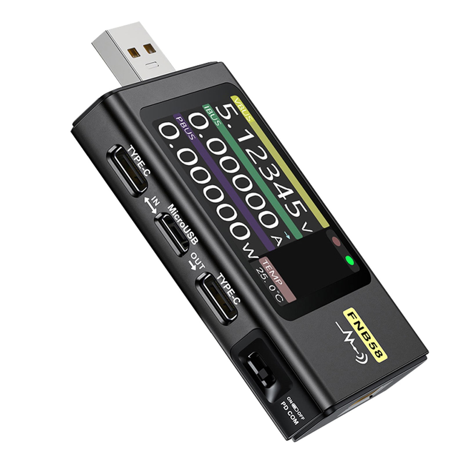 RANMEI Fnb58 Digital Voltmeter Current Tester Usb Type C Fast Charge Current Meter Tool