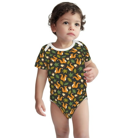 

Fotbe Forest Squirrel Pattern Unisex-baby Short-sleeve Bodysuit Short Sleeve Bodysuits One-piece 100% Organic Cotton for Infant Baby Boys Unisex-2 Years