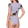 thumbnail image 4 of Daiia German Shepherd Dog print Women's Crew Neck Short Sleeve Bodysuit Fashion Tops Fit Casual Basic Extender Bodysuit-X-Large, 4 of 9