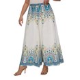 thumbnail image 3 of Beautybatik White Women Wide Leg Palazzo Pants Plus Size Hippie Bohemian Flora Printed 1x, 3 of 6