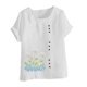 thumbnail image 4 of Túnica de Manga Corta Tops para las Mujeres Océano Pescado Impreso Blusa, Ropa Casual Ver Botón Arriba Camiseta, 4 of 4