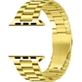 thumbnail image 6 of PINHEN Metal Strap Compatible with Apple Watch Strap, 38mm 40mm 41mm Stainless Steel Replacement Band Bracelet Compatible with iWatch Series 8/7/6/SE/5/4/3/2/1 Strap, Gold, 6 of 9