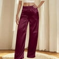 thumbnail image 5 of ShiShine Women's Wide Leg Pants Elastic Waist Solid Color Casual Long Trousers, 5 of 9