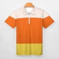 thumbnail image 3 of Candy Corn Pattern Men Zipper T-shirt Summer Casual Short Sleeve T-shirt Top, 3 of 7