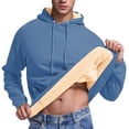 thumbnail image 5 of Blekii Men's Fleece Lined Pullover Hoodie, Thick Warm Sweatshirt for Winter, Solid Color Casual Streetwear, Oversized Fit for Maximum Comfort, Cozy Interior for Freezing, 5 of 9