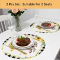 thumbnail image 5 of Sunflower Pig Round 13 Inch Placemats Set of 2, Summer Eucalyptus Black Buffalo Plaid HeatResistant Non Slip Place Mats for Dining Table, Wipeable Braided Kitchen Table Mats for Housewarming, 5 of 9