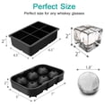 thumbnail image 4 of Langgg 2pcs/set Ice Cube Tray Silicone Beverage Ice Cube Mould 6 Slots Round Square Craft Making Mold, 4 of 7