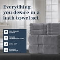 thumbnail image 3 of White Classic Hotel Collection Luxury 8-Piece 100% Turkish Cotton Towel Set, Dark Gray, 3 of 8