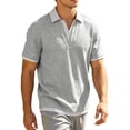 thumbnail image 5 of IhhxPro Men's V-Neck Collared Shirt Stretchable Contrast Stripe Tee Casual Golf Workout Athletic Slim Fit Breathable Short Sleeve M-3XL, 5 of 9