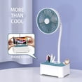 thumbnail image 4 of Yuarrent Ventilador 2 en 1 recargable, 3 velocidades, brazo portátil, refrigeración, lavable, interior, oficina, refrigerador para dormir, organizador Electrodomésticos Azul Yuarrent HA064817-03B, 4 of 6
