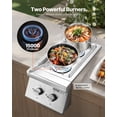 thumbnail image 2 of VEVOR Double Grilling Side Burners, 2 x 15,000BTU Liquid Propane Side Burner for Outdoor Kitchen, Convertible to Natural Gas, 304 Stainless Steel Built-in Double Grill Burners for BBQ Grill Island, 2 of 9