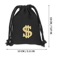 thumbnail image 2 of SHOWERORO Black Canvas Drawstring Bag for Coins Storage and Party 6 Pieces Small Size, 2 of 7