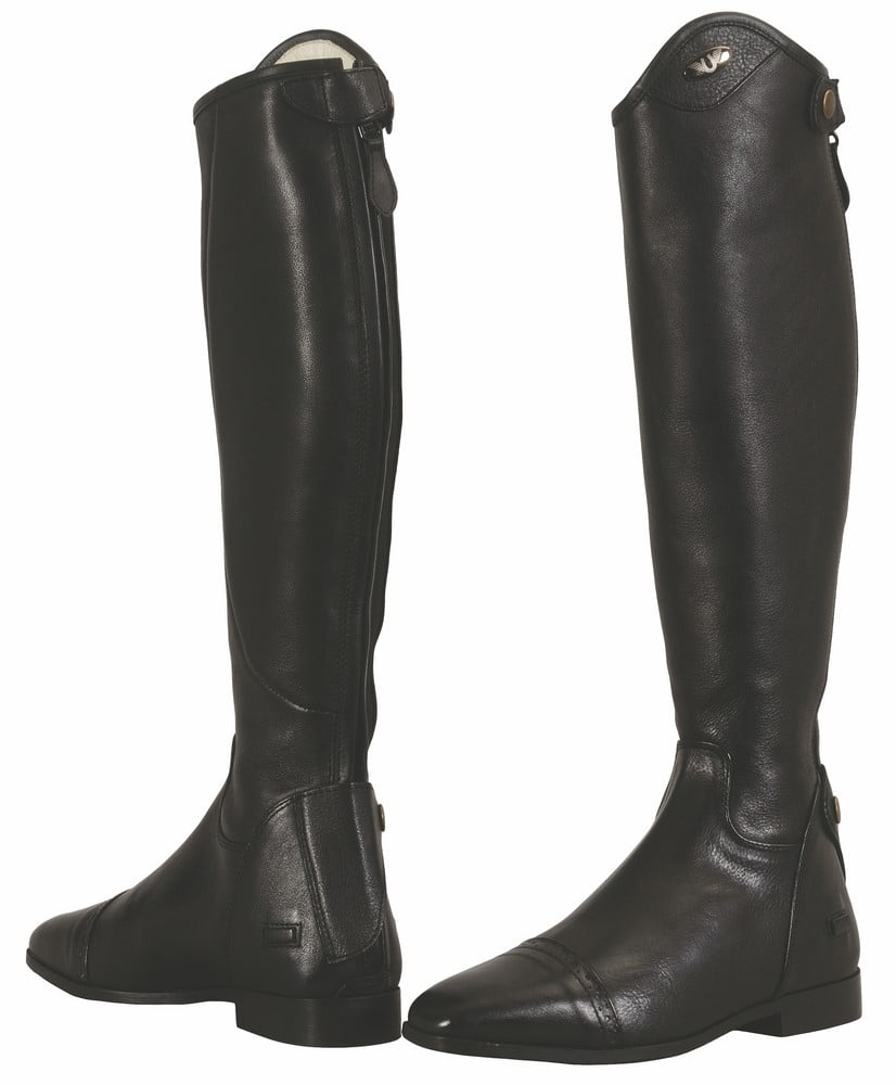 tuffrider ladies regal dress leather tall riding boots black width