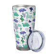 thumbnail image 2 of Picia Dinosaur Pattern 20 oz Tumbler Stainless Steel Vacuum Insulated Coffee Ice Cup Double Wall Travel Flask Dual Lid Water Bottle, Eco-friendly Car Cup, 2 of 8