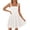White, variant on Women's Square Neck Tie Shoulder Mini Dress Fit and Flare Sleeveless Casual Graduation Party Dress