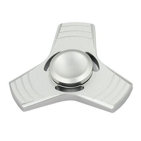1 Pack Aluminum Tri Fidget Gadget Hand Spinner for Autism, ADHD, Stress Relief - Silver