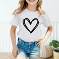 thumbnail image 2 of XEGLSBU T-Shirts for Girls 12-14 Kid Girls Cute Graphic Round Neck Short Sleeve Tee Summer Casual T Shirt White Size 9-10 Years, 2 of 5