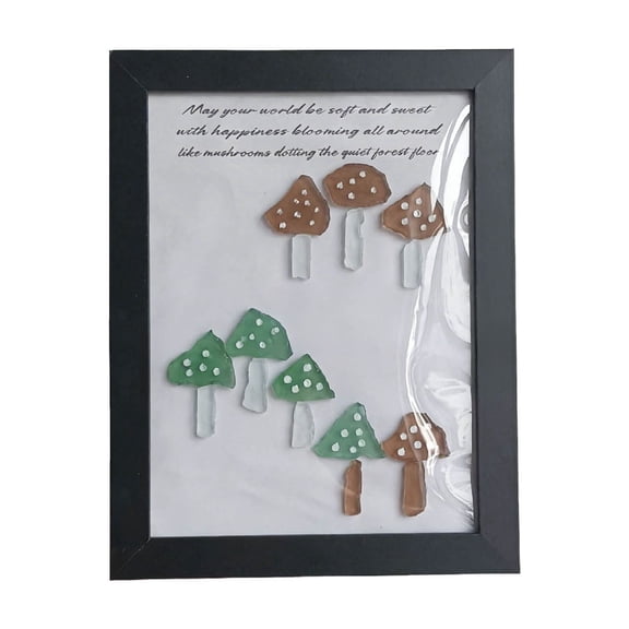 Sea Glass Art Photo Frame, Creative Coastal Desktop Decoration, Handmade Sea Glass Picture Frame, Home Office Tabletop Ornament, Unique Themed Decor Gift