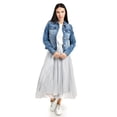 thumbnail image 5 of Falda Midi de Tul con Perlas Roman Fashion Juvenil Gris G, 5 of 5