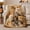 Fluffy Cat Stack, variant on Many Cat Portraits with Autumn Leaves, Realistic Painterly Style for Cat Lovers, Cozy Orange Gallery Scene, Flannel Blanket for Living Room and Bedroom, Birthday Gift and Cat Home Decor