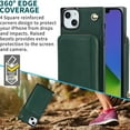 thumbnail image 6 of iPhone 15 Crossbody Wallet Case, Zipper Pocket Phone Case Cross Body Strap with RFID Blocking Carring Bag Credit Card Premium Leather Kickstand Shockproof Case For iPhone 15, Darkgreen, 6 of 9