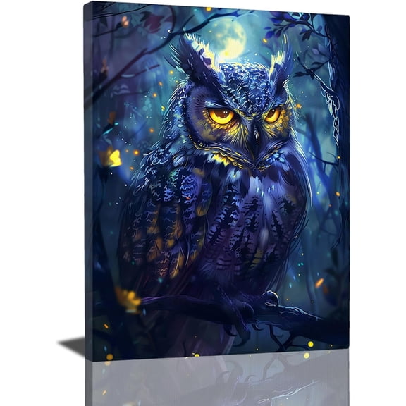 Aaheei Fantasy Owl Wall Art - Owl Canvas Print Painting, Artwork for Bathroom Bedroom, Living Room