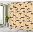 thumbnail image 4 of Ambesonne Sea Animals Shower Curtain, Print of Cartoon Sharks, 69"Wx75"L, Sand Brown, 4 of 4