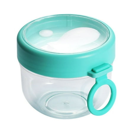 

XYAIYT 600ml Portable Containers with Lids and Spoons Microwave and Dishwasher Safe Leakproof Plastic Cereal Cups for Yogurt and Breakfast Ideal for Families Travelers and Students