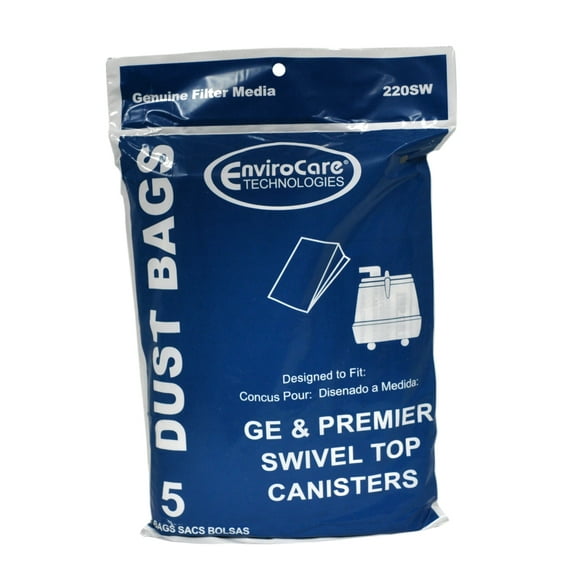 Envirocare Vacuum Bags Designed To Fit GE and Premier Swivel Top Canister Vacuums 220SW