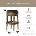 thumbnail image 5 of Maven Lane Pullman Backless Bar Stool in Walnut Finish w/ Marksman Saddle Vegan Leather, Set of 4, 5 of 6