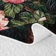 thumbnail image 5 of Erosebridal Retro Blossom Twin Quilt Set, Vintage Flower Twin Coverlet Set, Black Reversible, Teal Pink, 2 Pieces (1 Bedspread and 1 Pillowcase), 5 of 7