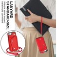 thumbnail image 6 of Phone Case for iPhone 7/8/SE 2020/2022 Wallet Cover with Screen Protector Ring Stand Card Holder Crossbody Strap Cell iPhone7 iPhone8 7s 8s i SE2020 SE2022 2/2nd/3/3rd Generation SE2 SE3 Women Red, 6 of 7
