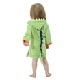 thumbnail image 4 of ATOGUTA Kids Robes for Boys Girls Cute Fleece Robe Soft Hooded Bathrobe Pajamas Sleepwear Green, Size 1T-6, 4 of 5