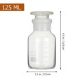 thumbnail image 2 of Graduated Round Reagent Bottle Set Glass Laboratory Bottles 125ml Professional Storage White Wide Mouth 1Set, 2 of 5