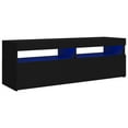 thumbnail image 5 of vidaXL TV Cabinet with LED Lights Black 23.6"x13.8"x15.7", 5 of 45