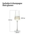thumbnail image 2 of Libbey Signature Stratford Champagne Flute Glasses Set of 4, Artful, Lavish Stemmed Wine Glasses, 8 oz Sparkling Wine Glasses for Weddings, Birthdays, 2 of 5