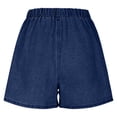 thumbnail image 5 of ClodeEU Women's Vintage Loose Fit Denim Shorts with Pockets ,Solid Color Casual Jean Shorts Dark Blue,Womens Plus S, 5 of 6