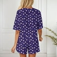 thumbnail image 5 of Wang6 Pajamas Sets for Womens with Shorts Soft 2 Pieces Short Sleeve Crew Neck Shirts Shorts Graphic Pjs Loungewear Sets Sleepwear Set Dark Blue M, 5 of 6