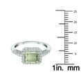 thumbnail image 4 of SZUL Women's 2 1/2 Carat TW Emerald Cut Green Amethyst Diamond Ring in 10K White Gold, 4 of 6