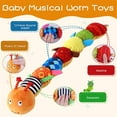 thumbnail image 5 of Baby Musical Worm Soft Plush Infant Toy for Newborn, Activity Sensory Crinkle Rattle Multiple Textures Stuffed Animals Toy for Tummy Time 0-3-6-12 Months Old Girl Boy Gifts, Cute Caterpillar, 5 of 7