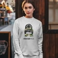 thumbnail image 4 of Military Mom Sweatshirt Proud Mom Life Messy Bun Sunglasses Mother's Day Mama Mommy Active Duty Veteran Vet Crewneck, 4 of 7