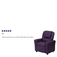 thumbnail image 6 of HBCY Creations Kid's Recliner - Purple Vinyl Upholstery - Integrated Cupholder - Padded Headrest - Safety Recline Feature, 6 of 11