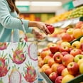 thumbnail image 6 of Dragon Fruit Canvas Tote Bag Tropical Exotic Fruit Pattern Print Design Aesthetic Pink Red White Pitaya Lover Art Illustration Cartoon Reusable Eco-Friendly Lightweight Foldable Shopping Bag, 6 of 6