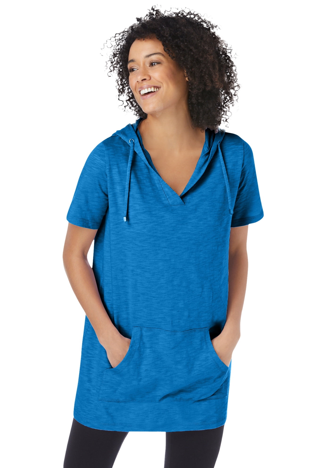 Woman Within Women's Plus Size Pullover Tunic Hoodie - Walmart.com