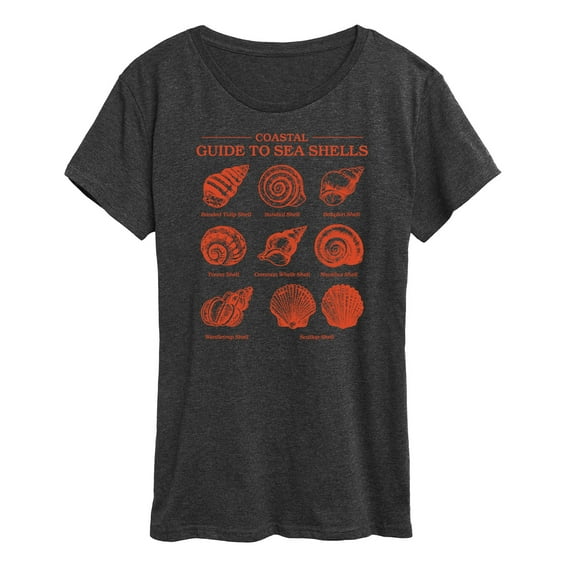 Instant Message - Coastal Guide To Sea Shells Chart - Women's Short Sleeve Graphic T-Shirt