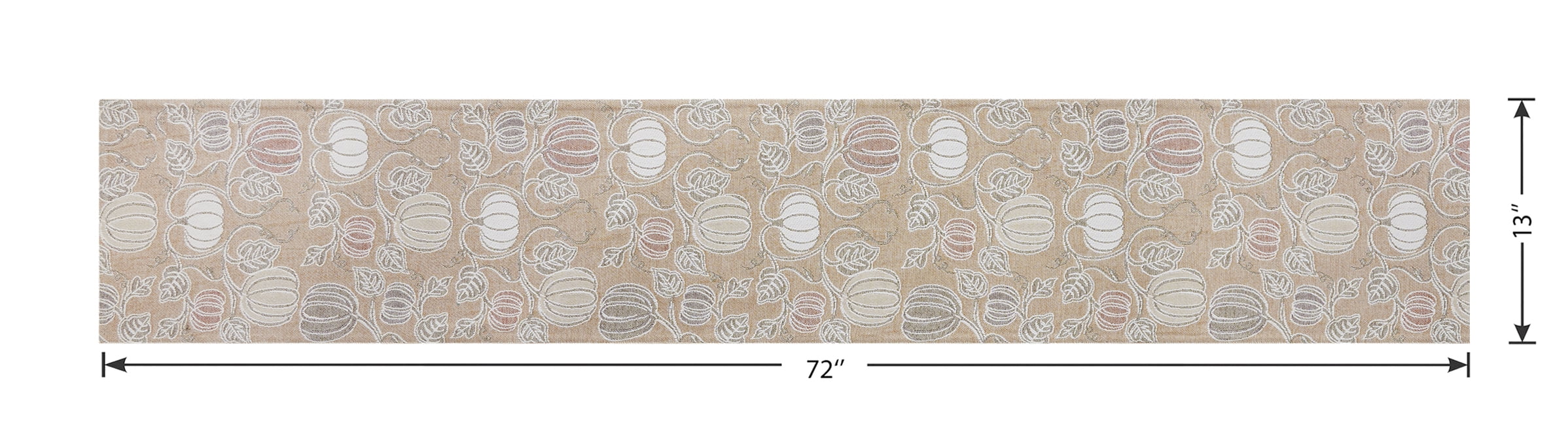 Harvest Pumpkins 13" x 72" Table Runner - 100% Cotton, Brown