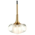 thumbnail image 3 of Woodbridge Lighting Christina 1-Light Glass Mini-Pendant in Brass/Bronze/Crystal, 3 of 4