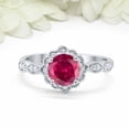 thumbnail image 5 of HeartsAndYou 2ct Natural Ruby Diamond Engage Ring Stylish Halo Art Deco 14k SOLID White Gold, 5 of 9