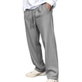 thumbnail image 4 of IWRICH Men's Wide Leg Sweatpants Baggy Drawstring High Waisted Joggers Lounge Sweat Pants with Pockets Grey XXL, 4 of 4
