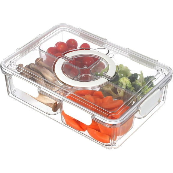 Airtight Fruit Storage Containers for Fridge with Lids & Handle, Refrigerator Organizers Storage Set of 10 - Clear Berry Vegetable Fresh Produce Saver, Stackable Fridge Organizer Bins